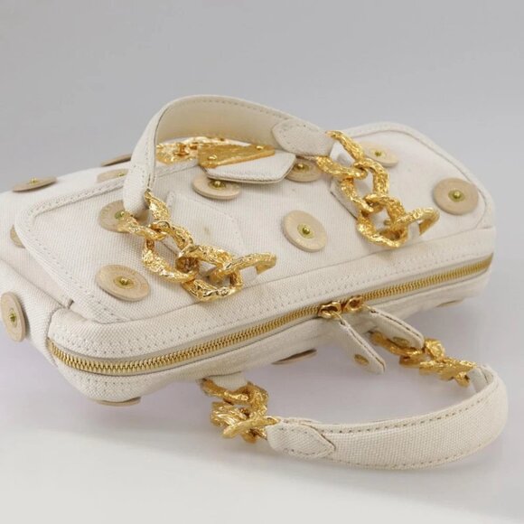 LOUIS VUITTON Tinkerbell Polka Dots Panama Bag Canvas White M95407 Auth 106959 - Picture 7 of 15